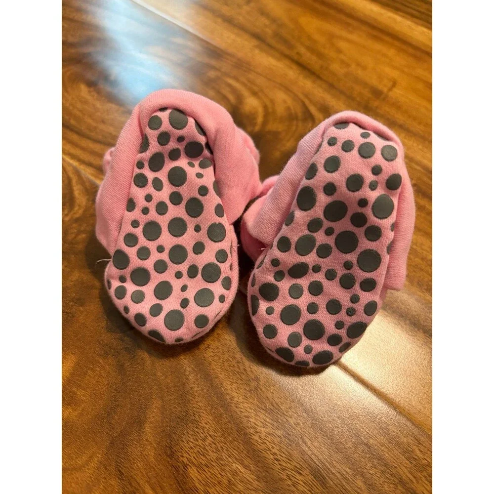 Zutano Cotton Gripper Booties, Pink, Size 6M